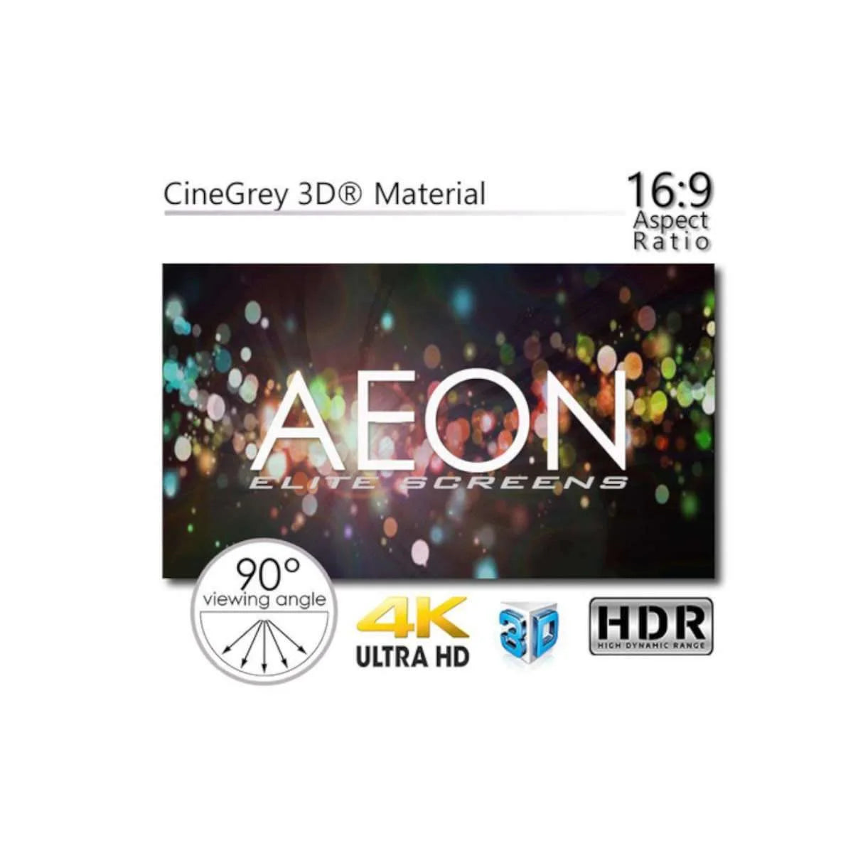 Elite Aeon CineGrey 3D Fixed Frame Projection Screen 100-120″ (AR120DHD3)