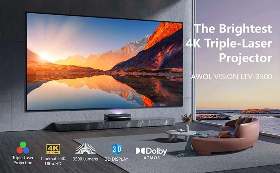 AWOL VISION 4K LTV-3500 Pro 3D Triple Laser Projector