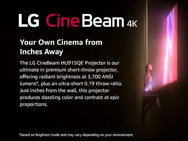 LG – CineBeam HU915QE Premium 4K UHD Laser UST Projector