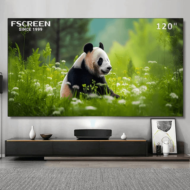 Fscreen Aura Series Fresnel ALR Projector Screen for UST Projector Fixed Frame Screen 100″ -120″ 8K Home Theater Laser TV Screen