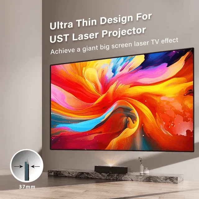 Fscreen Aura Series Fresnel ALR Projector Screen for UST Projector Fixed Frame Screen 100″ -120″ 8K Home Theater Laser TV Screen