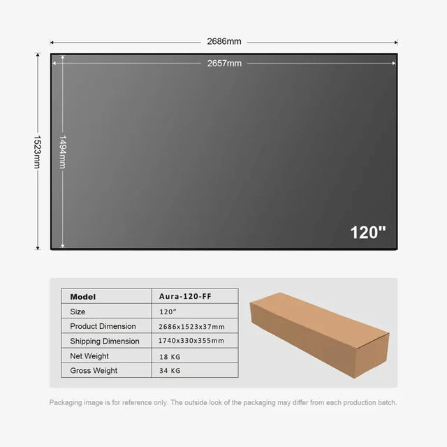 Fscreen Aura Series Fresnel ALR Projector Screen for UST Projector Fixed Frame Screen 100″ -120″ 8K Home Theater Laser TV Screen