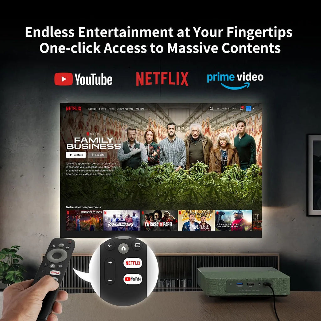 WEMAX S5 Smart Laser Projector — Netflix Licensed, Portable 1080P HDR10 Home Theater
