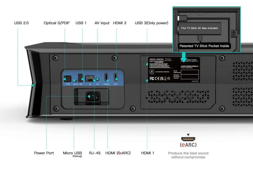 AWOL VISION 4K LTV-3500 Pro 3D Triple Laser Projector