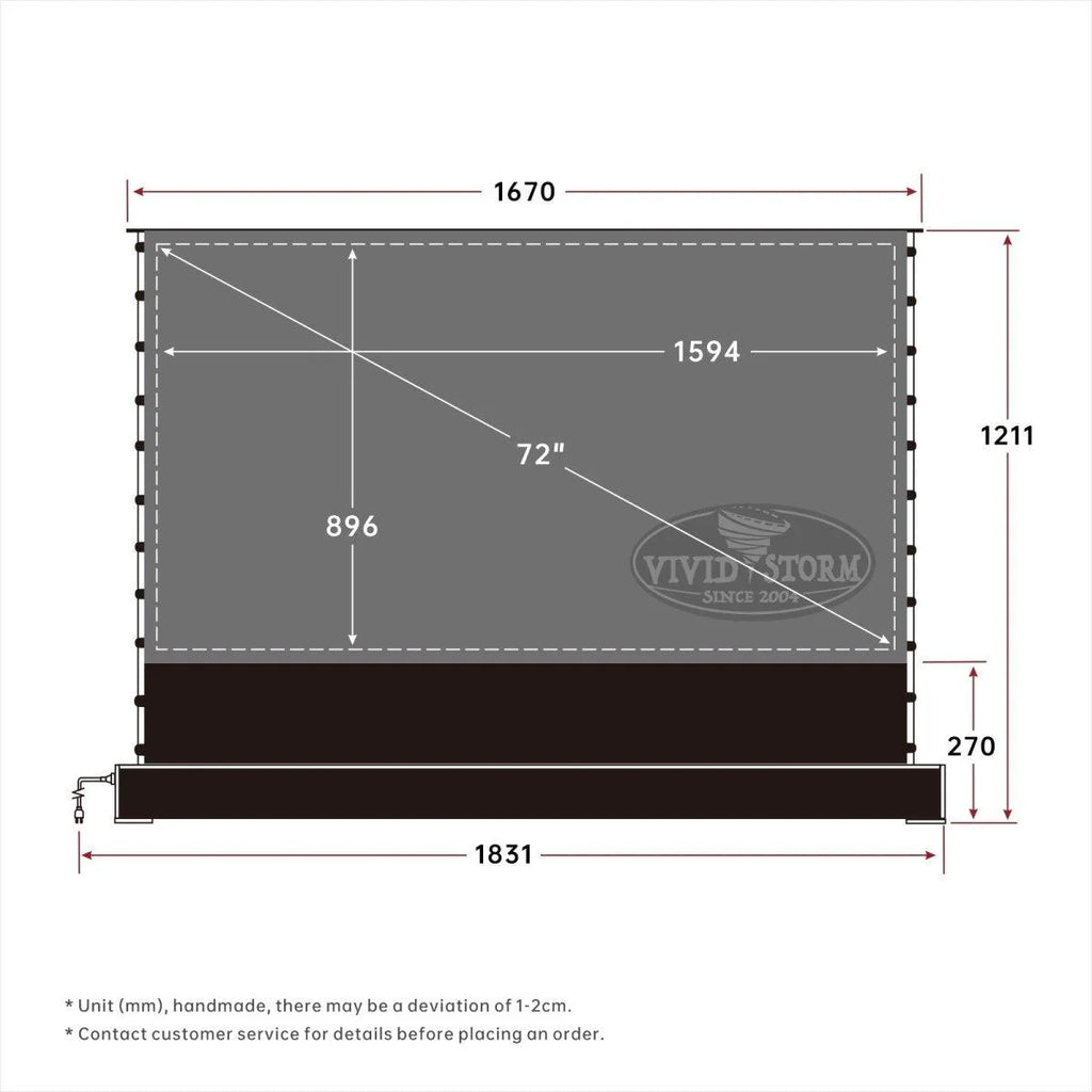 Vividstorm S PRO P PLUS (Motorized Tension floor rising screen made for Ultra short throw laser projectors)