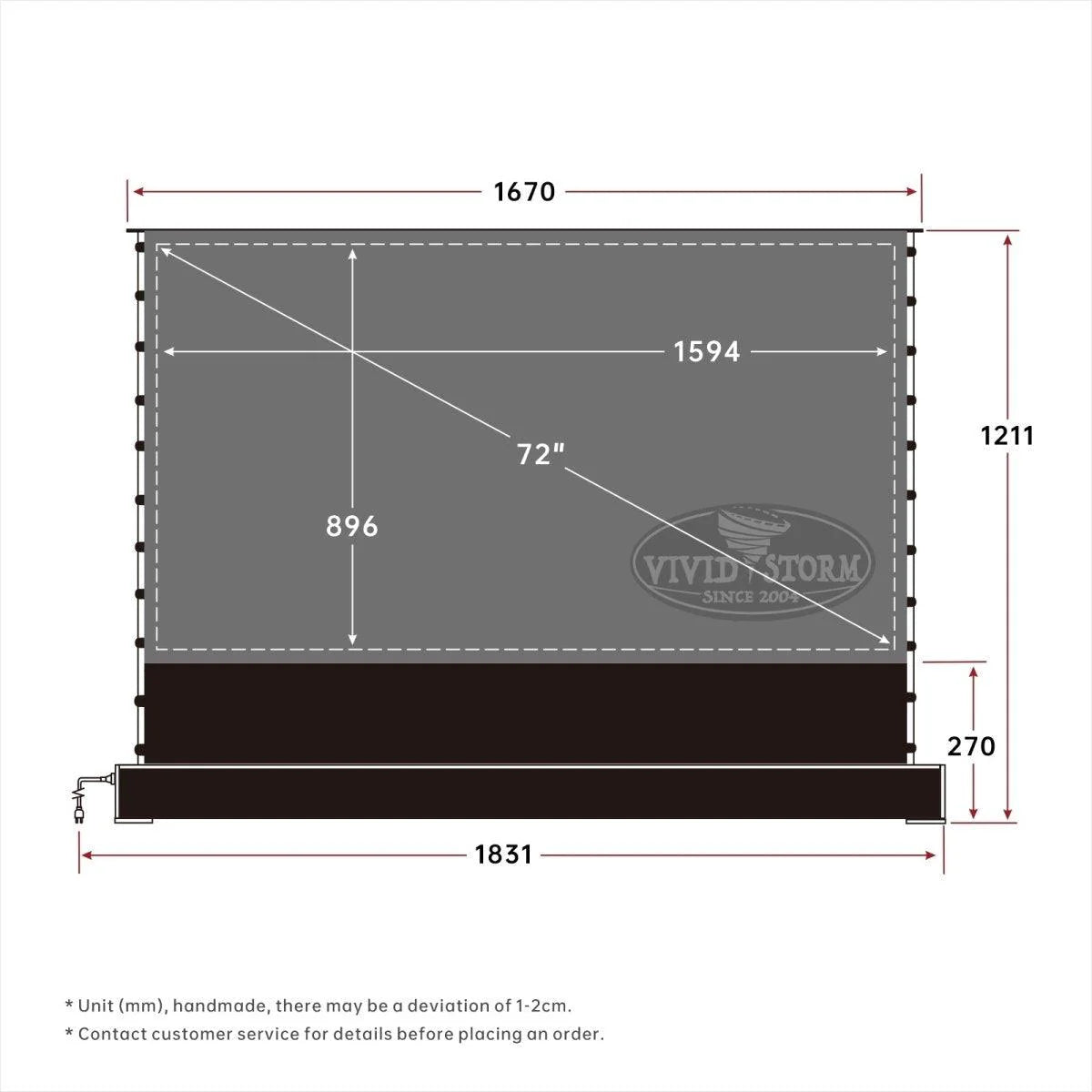 Vividstorm S PRO P PLUS (Motorized Tension floor rising screen made for Ultra short throw laser projectors)