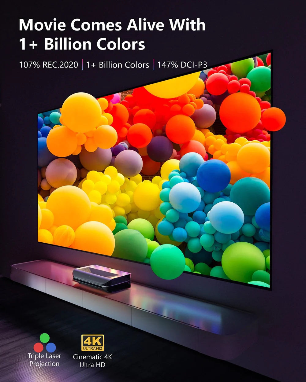 AWOL VISION 4K LTV-2500 3D Triple Laser Projector