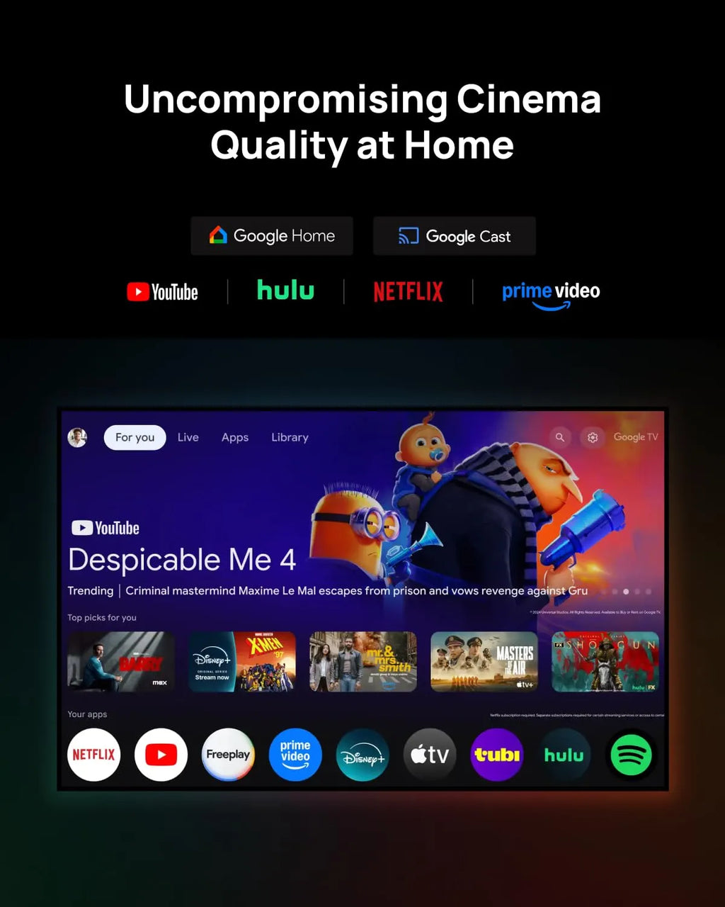 XGIMI Horizon 20 Max 4K RGB Triple Laser Projector, 5700 ISO Lumens, GTV & Netflix, IMAX Enhanced, 300” Display, 2×12W Harman Kardon, 1ms Input Lag, up to 240Hz