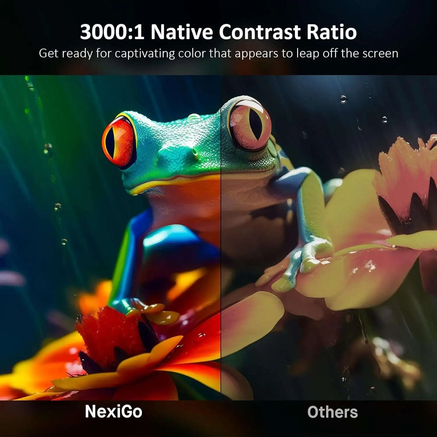 NexiGo Aurora Pro, Ultra Short Throw 4K Tri-Color Laser Projector, 2400 Lumens with Dolby Vision & Atoms