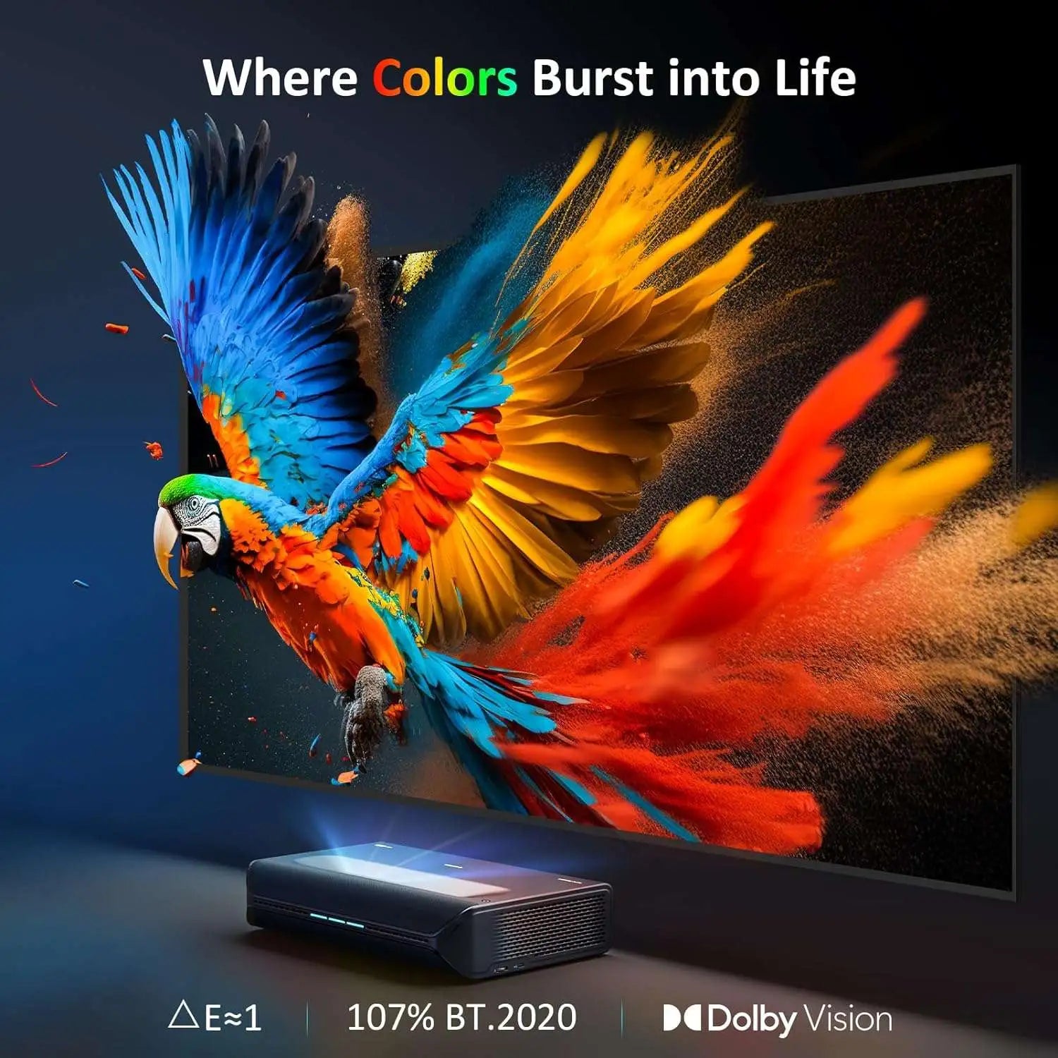 NexiGo Aurora Pro, Ultra Short Throw 4K Tri-Color Laser Projector, 2400 Lumens with Dolby Vision & Atoms