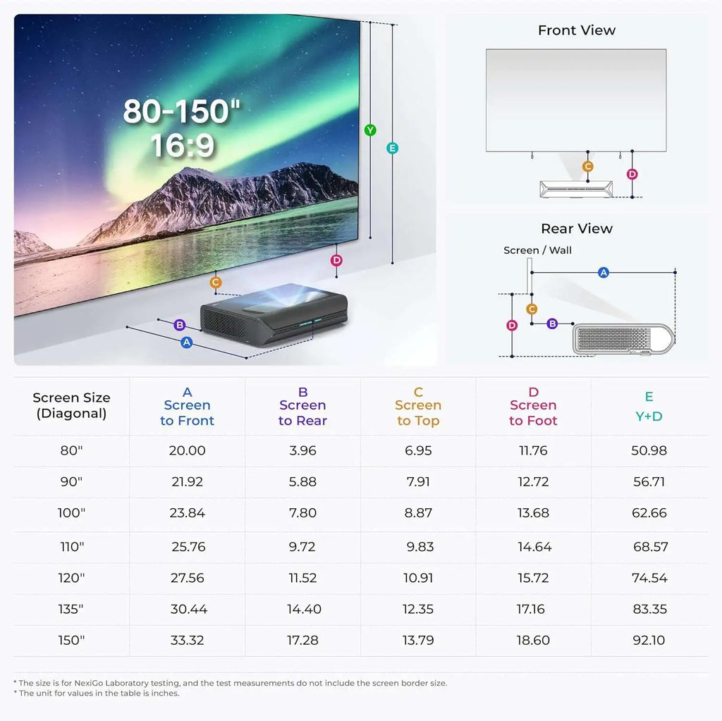 NexiGo Aurora Pro, Ultra Short Throw 4K Tri-Color Laser Projector, 2400 Lumens with Dolby Vision & Atoms