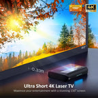 NexiGo Aurora Pro, Ultra Short Throw 4K Tri-Color Laser Projector, 2400 Lumens with Dolby Vision & Atoms