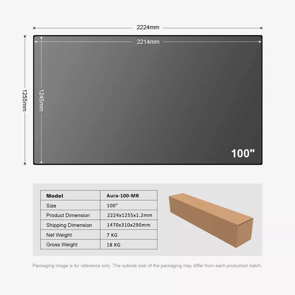 Fresnel Aura Series Fixed Frame Projection Screen for UST