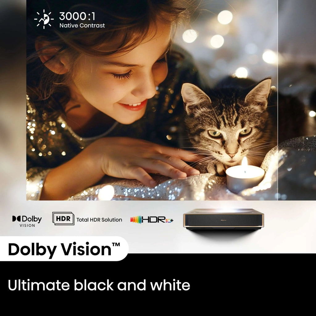 Hisense 80”-150” PT1 4K Tri Chroma Laser Cinema
